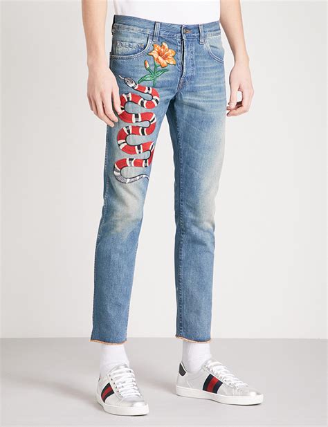 ripped gucci jeans men|gucci denim jeans.